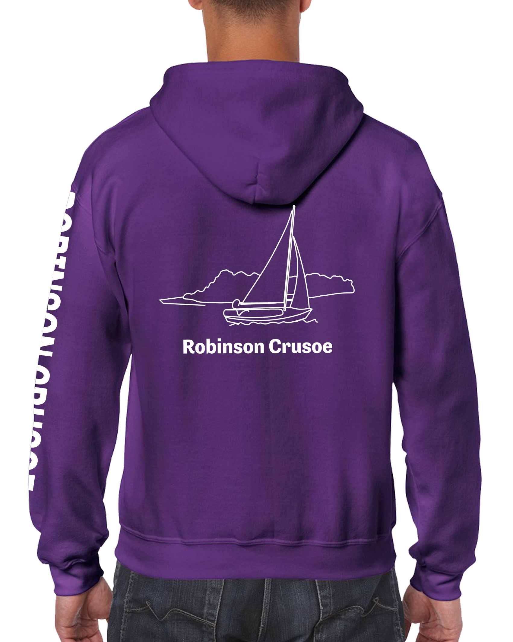 Robinson Crusoe hoodievest - purple - achterzijde