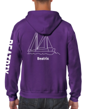 Beatrix hoodievest - purple - achterzijde