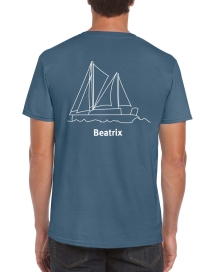 T-shirt Beatrix - Indigo blue - achterzijde